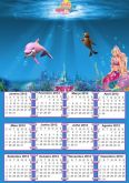 calendário Barbie em vida de sereia 2