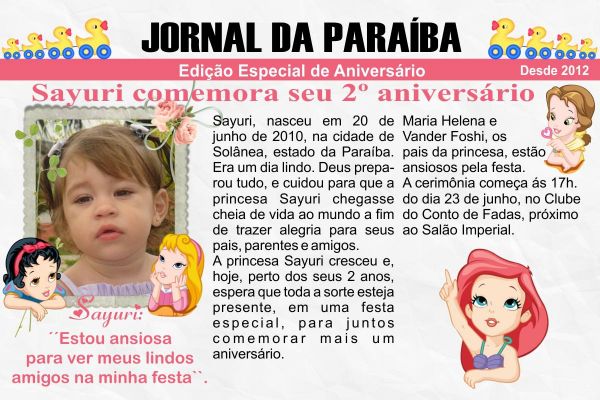 Convite Jornal Personalizado