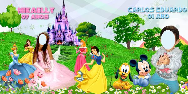 Painel das Princesas e Mickey Baby