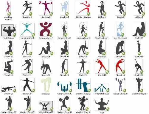 Vetores Silhouetes Exercícios Físicos