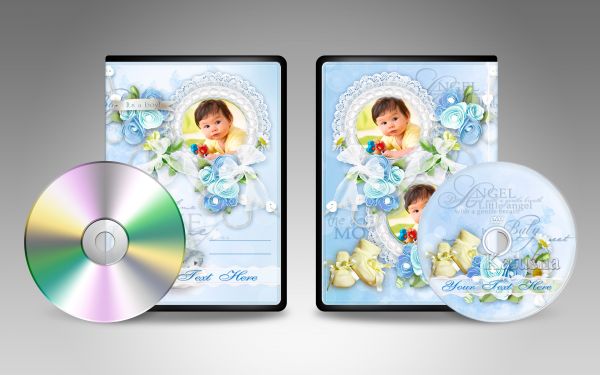 Capa de DVD + moldura personalizado bebê azul