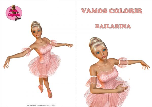 Livro de colorir Bailarina