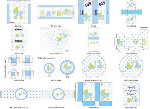 Kit Personalizado Para  Chá De Bebê-azul