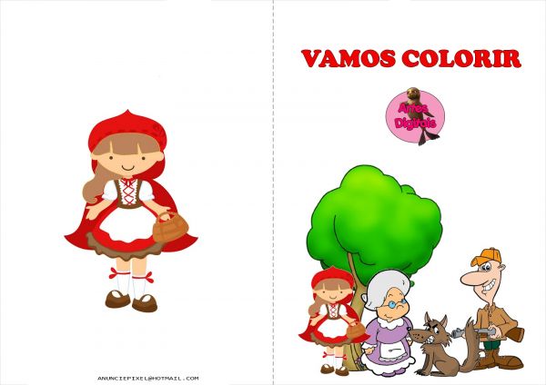 Livro de colorir Chapelzinho Vermelho